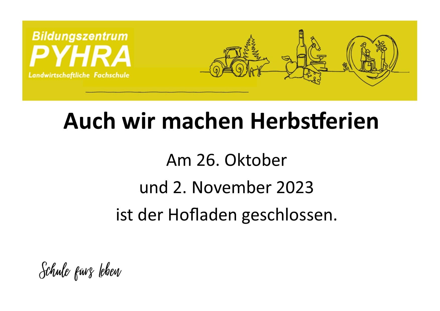 Achtung – Hofladen ist in den Herbstferien geschlossen!