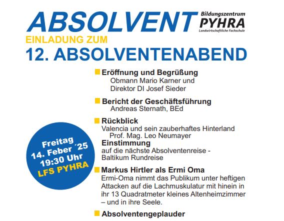 Herzliche Einladung zum Absolventenabend