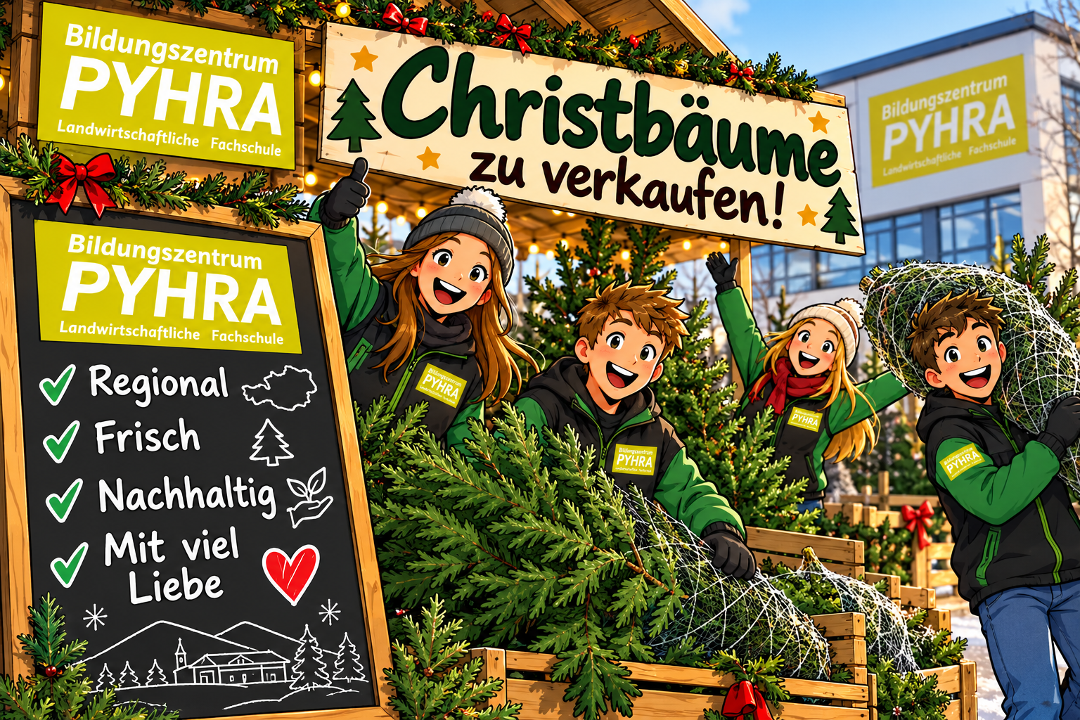 Christbaumverkauf an der Fachschule Pyhra